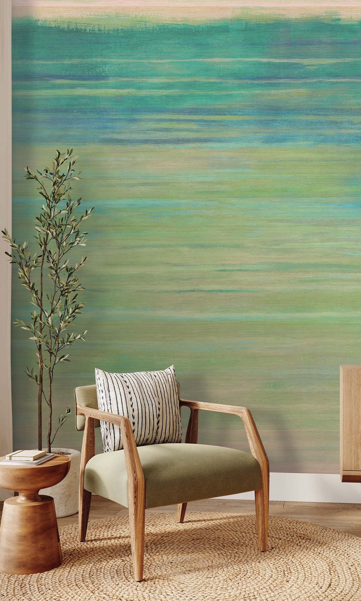 Glade Green Horizontal Ombre Residential Mural RM9113