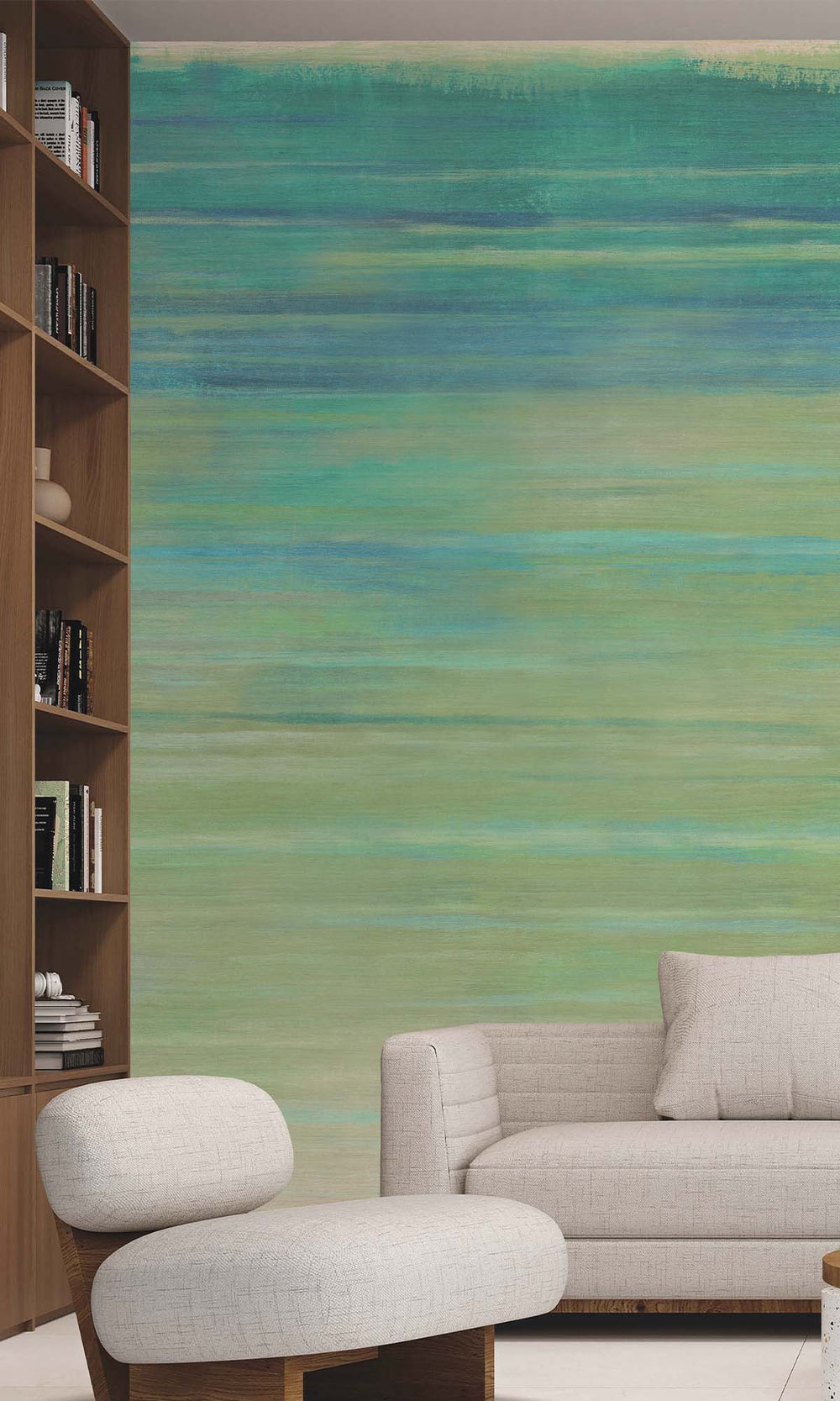 Glade Green Horizontal Ombre Residential Mural RM9113
