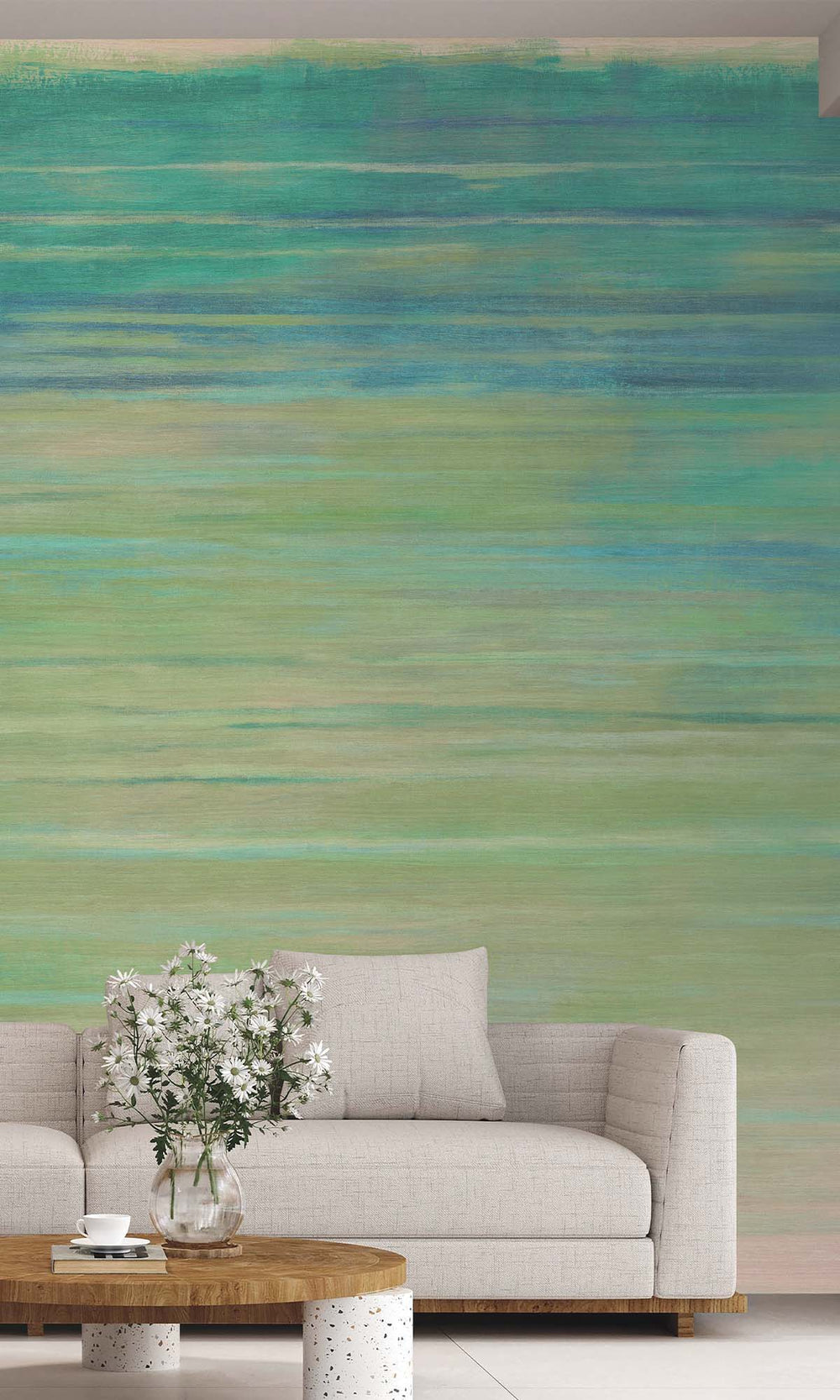 Glade Green Horizontal Ombre Residential Mural RM9113