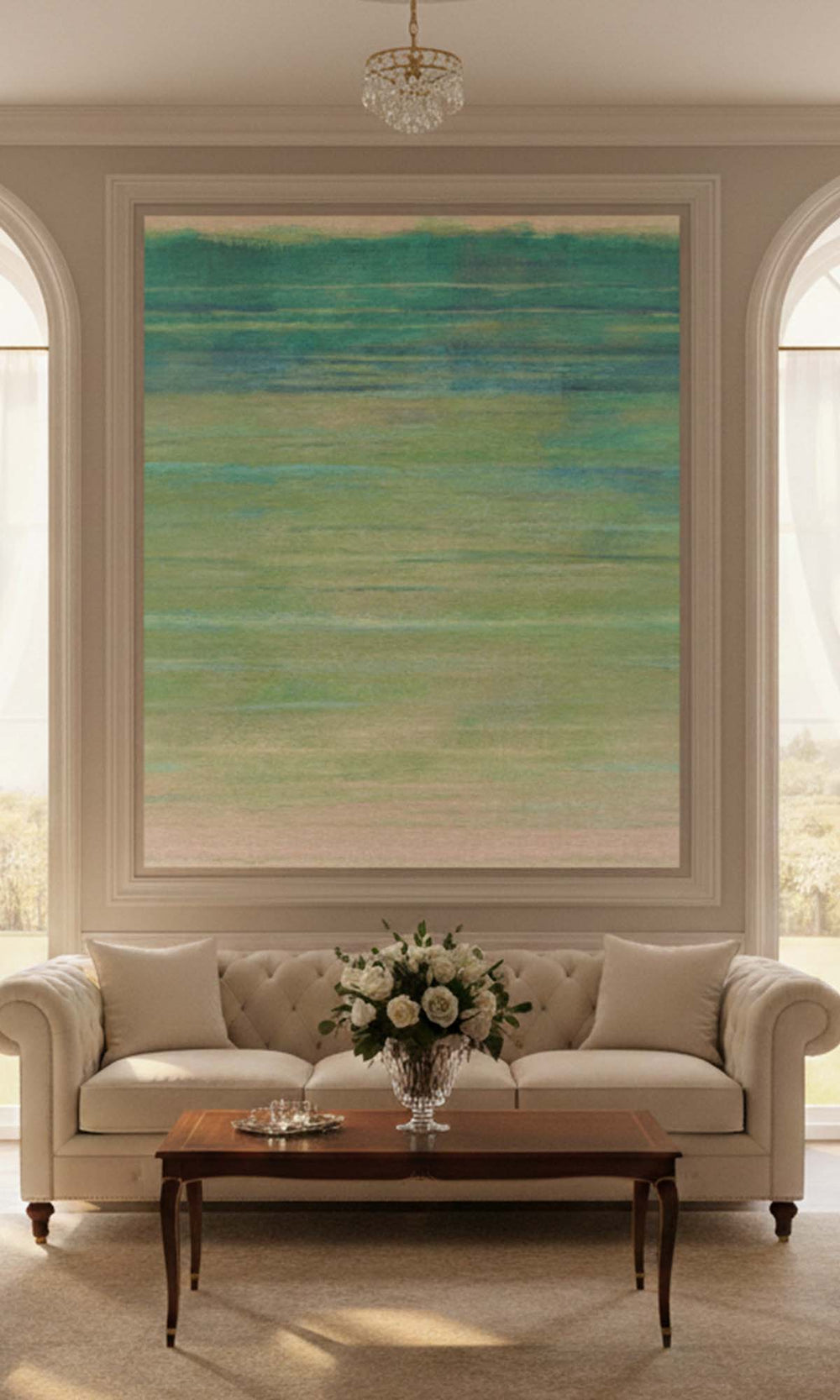 Glade Green Horizontal Ombre Residential Mural RM9113