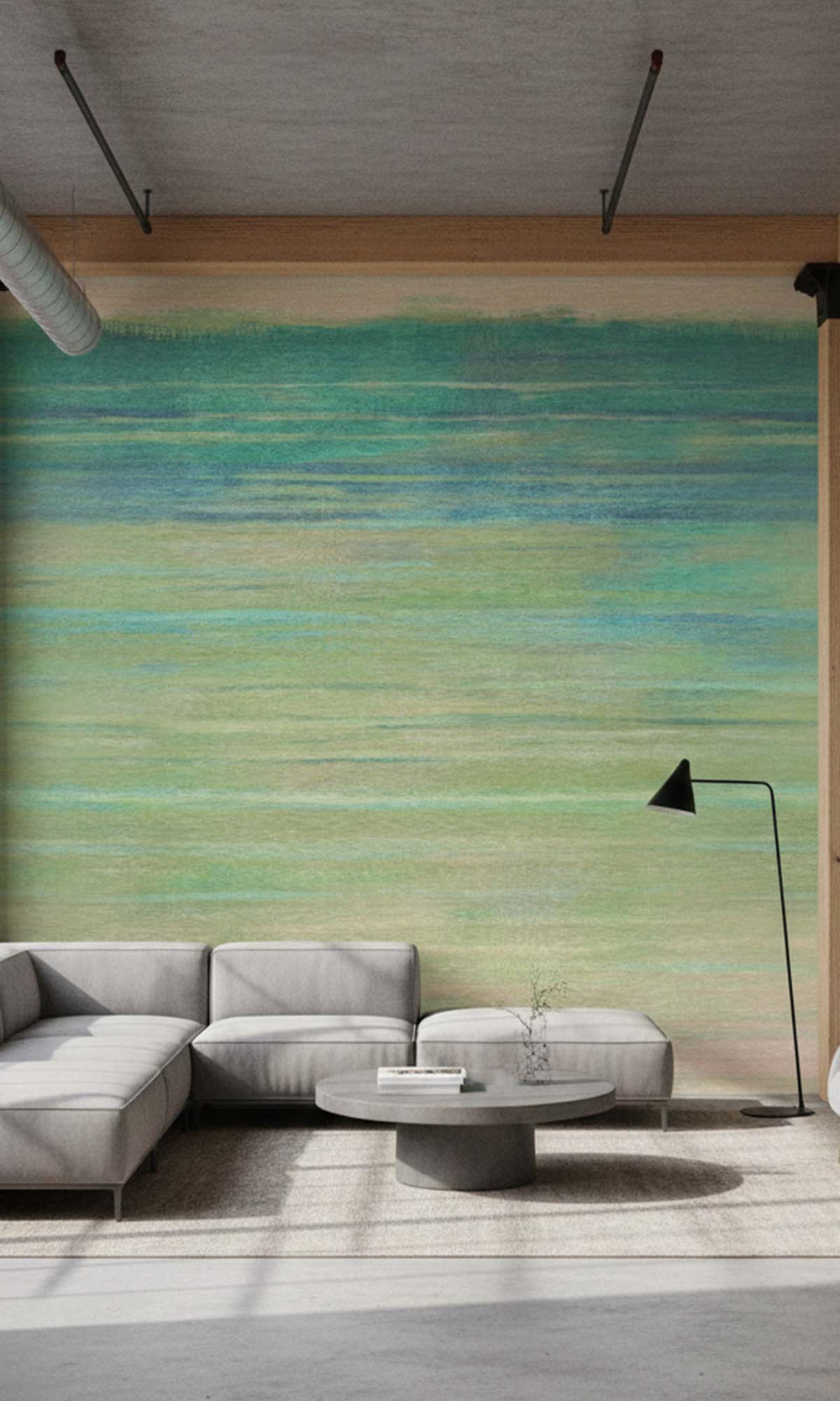 Glade Green Horizontal Ombre Residential Mural RM9113