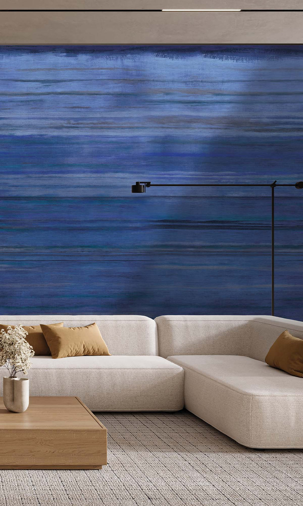 Indigo  Horizontal Ombre Residential Mural RM9114