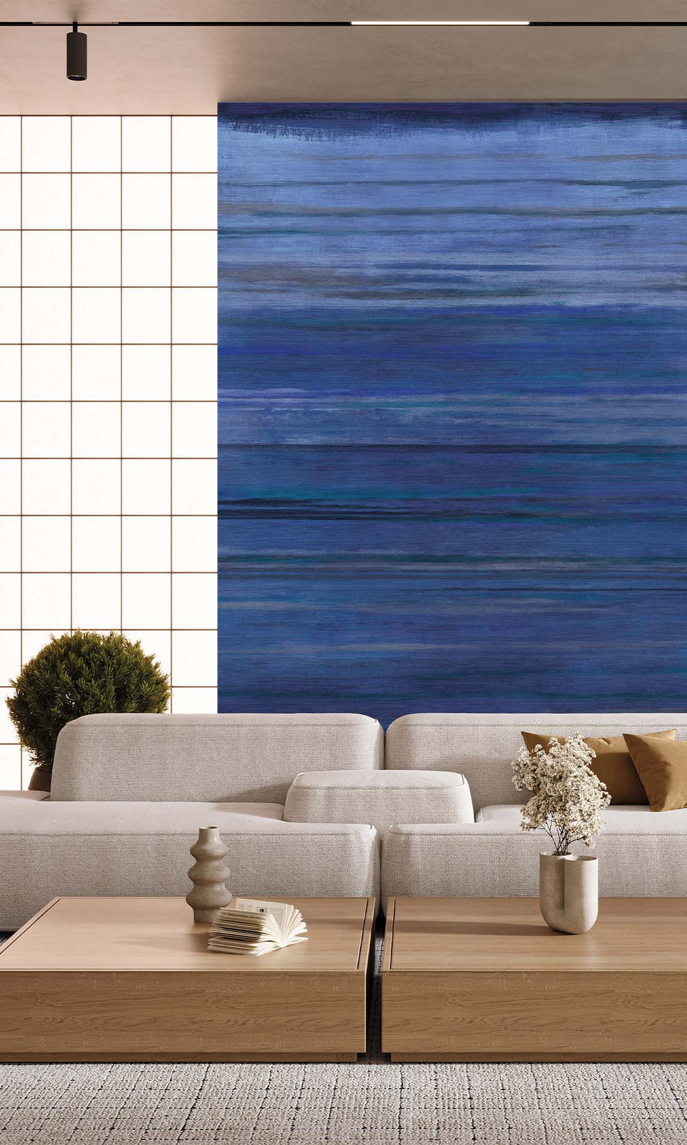 Indigo  Horizontal Ombre Residential Mural RM9114