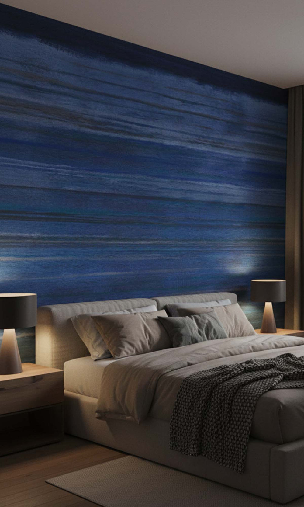 Indigo  Horizontal Ombre Residential Mural RM9114