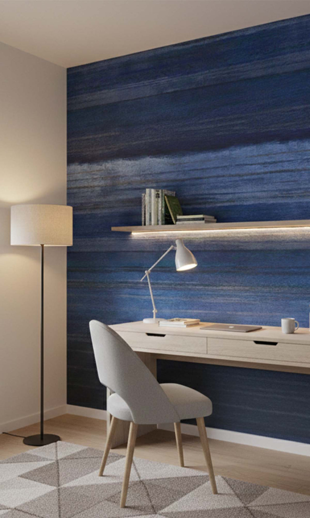 Indigo  Horizontal Ombre Residential Mural RM9114