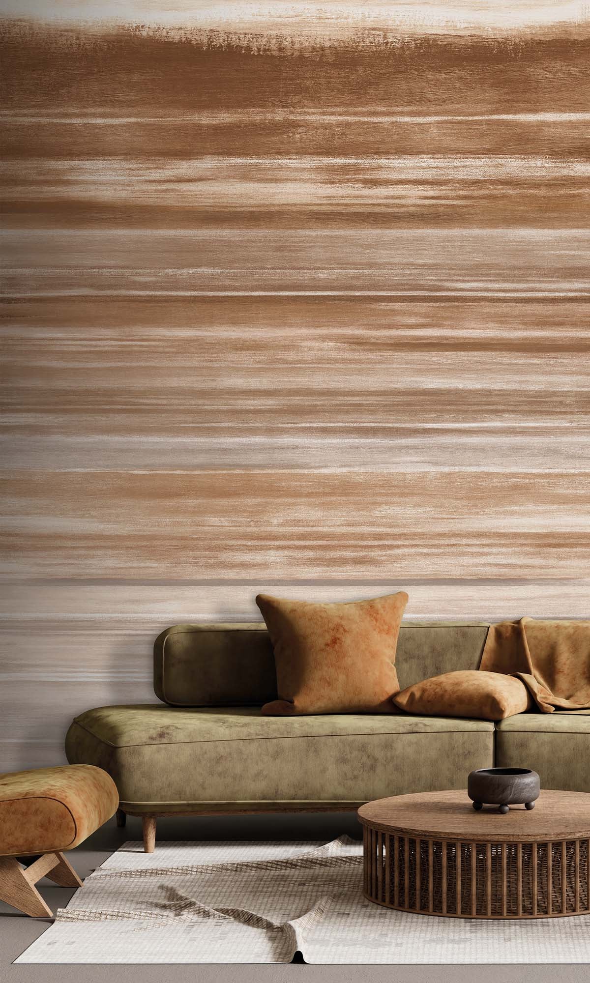 Greige Horizontal Ombre Residential Mural RM9115