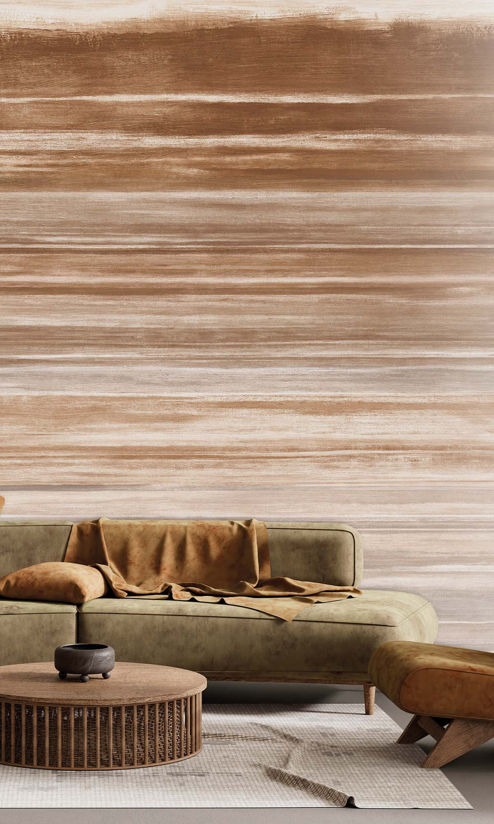 Greige Horizontal Ombre Residential Mural RM9115