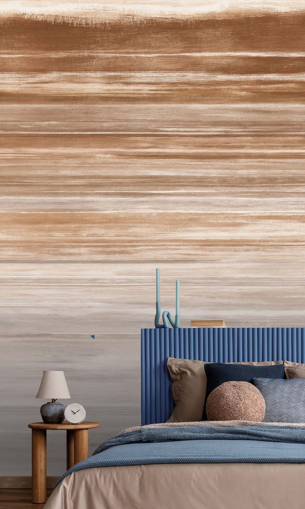 Greige Horizontal Ombre Residential Mural RM9115