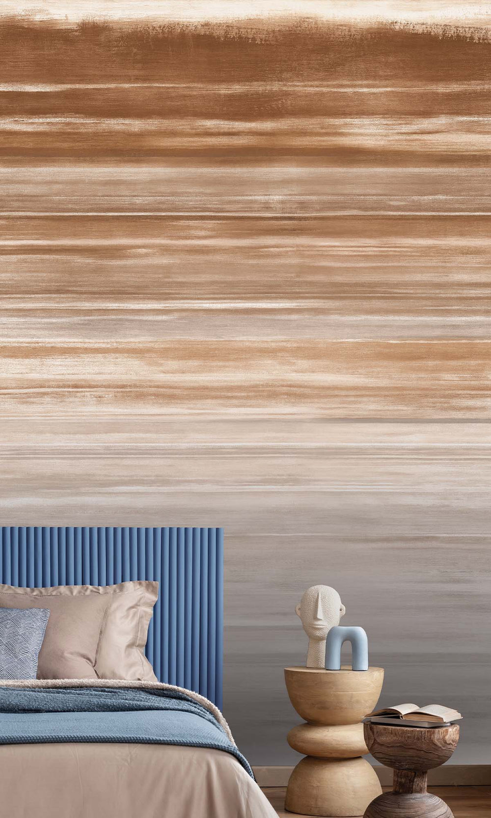 Greige Horizontal Ombre Residential Mural RM9115