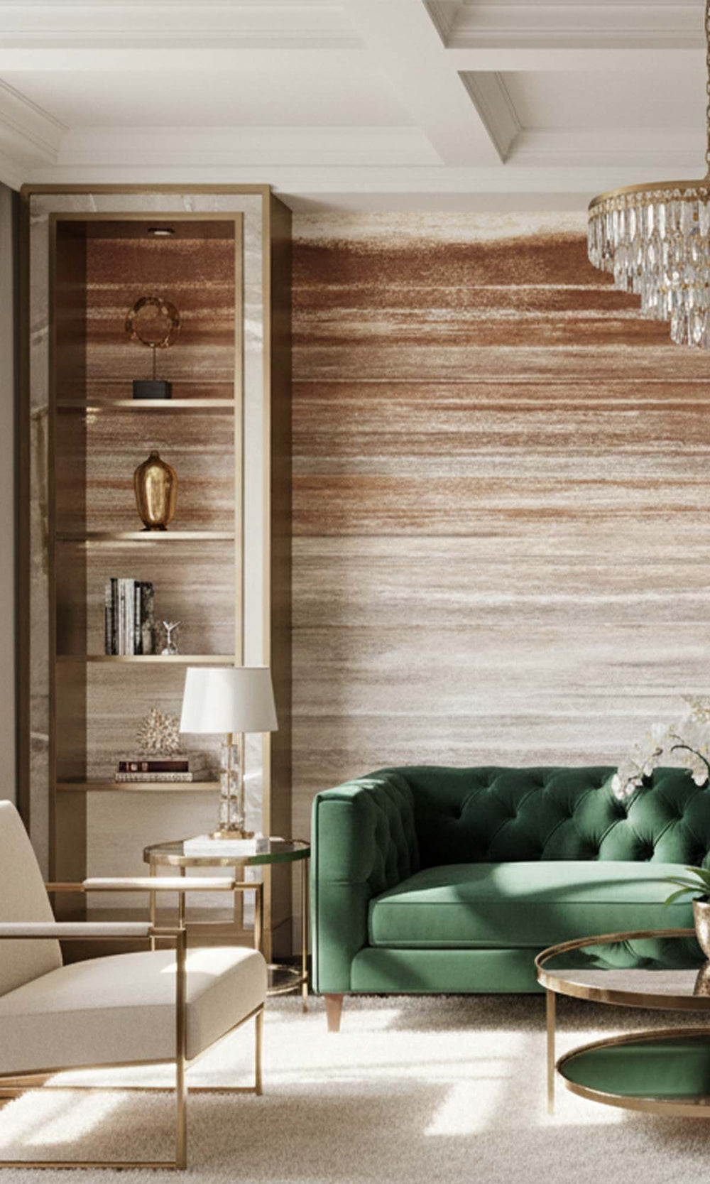 Greige Horizontal Ombre Residential Mural RM9115