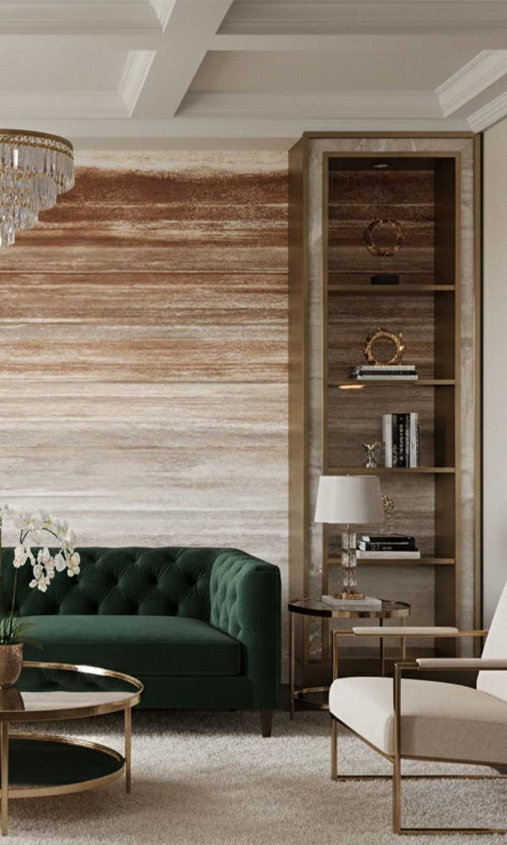 Greige Horizontal Ombre Residential Mural RM9115