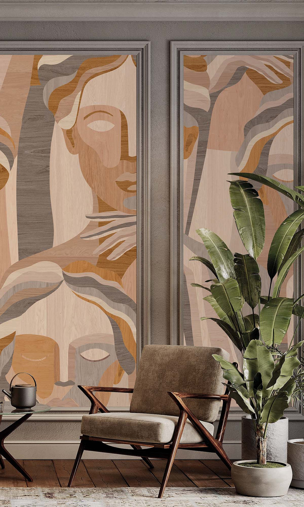 Terra  Modern Marquetry Residential Mural RM9119