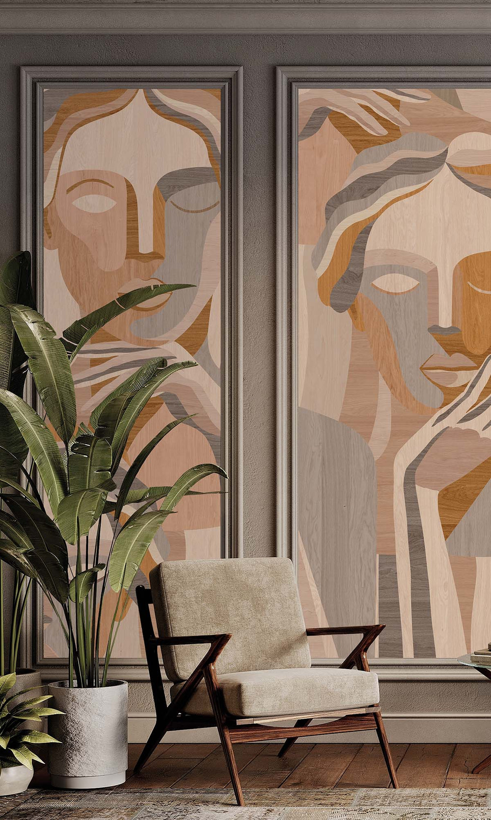 Terra  Modern Marquetry Residential Mural RM9119