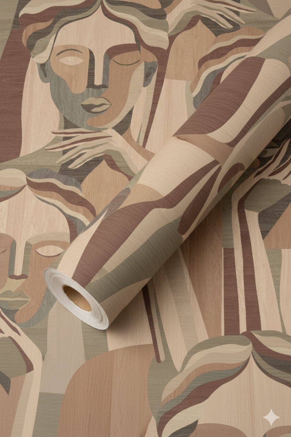Terracotta Sand Modern Marquetry Residential Mural RM9120