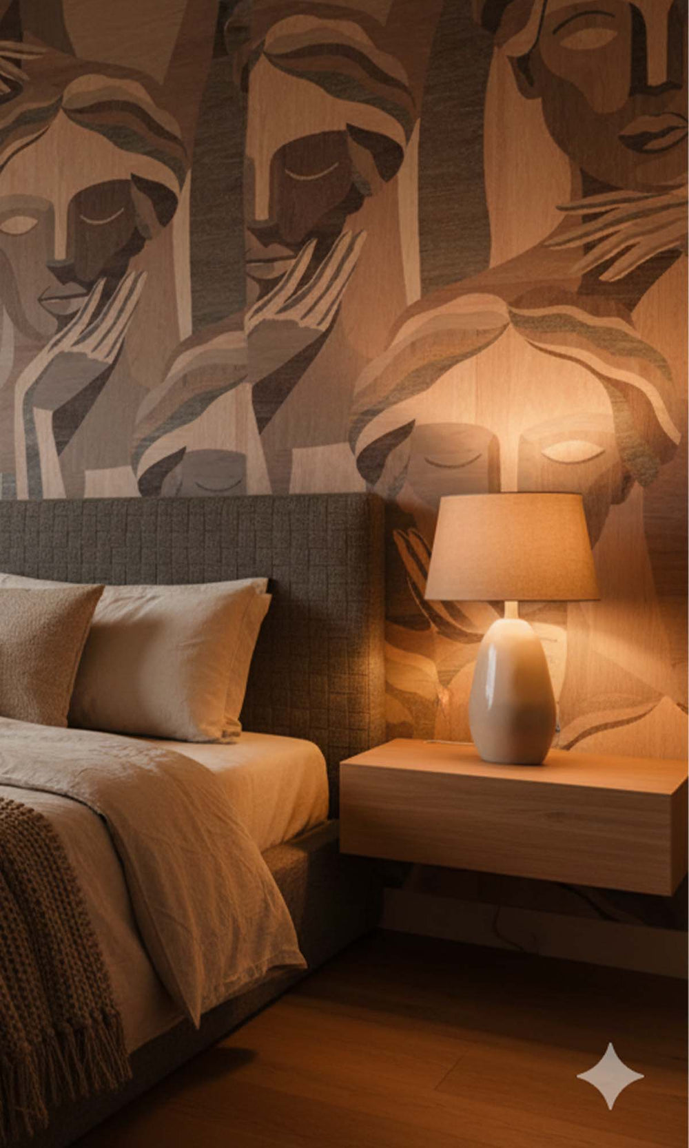 Platinum Granite Modern Marquetry Residential Mural RM9121