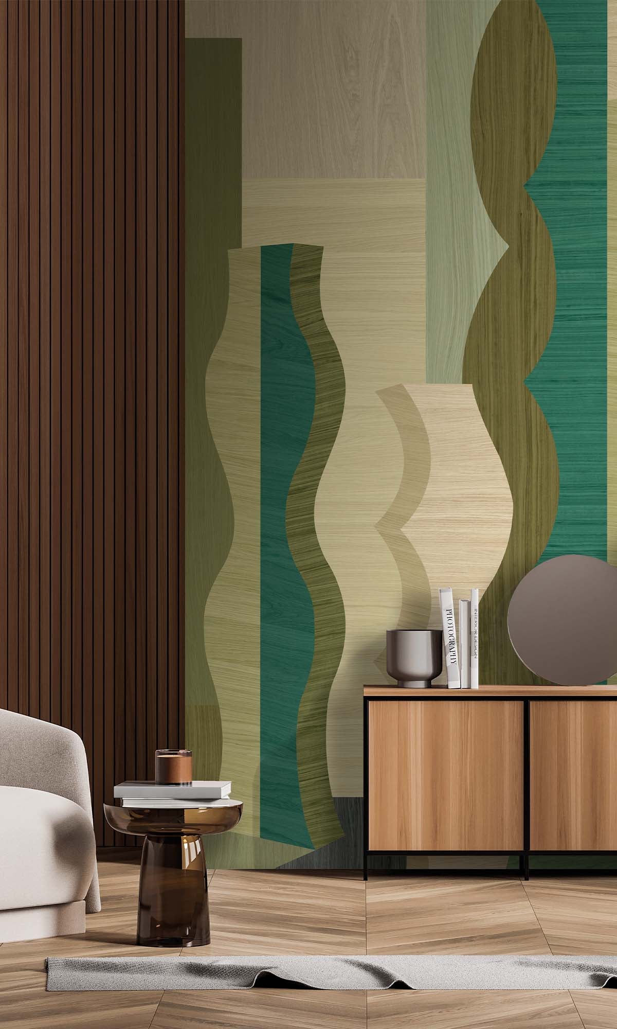 Nile Abstract Wood Grain Residential Mural RM9122