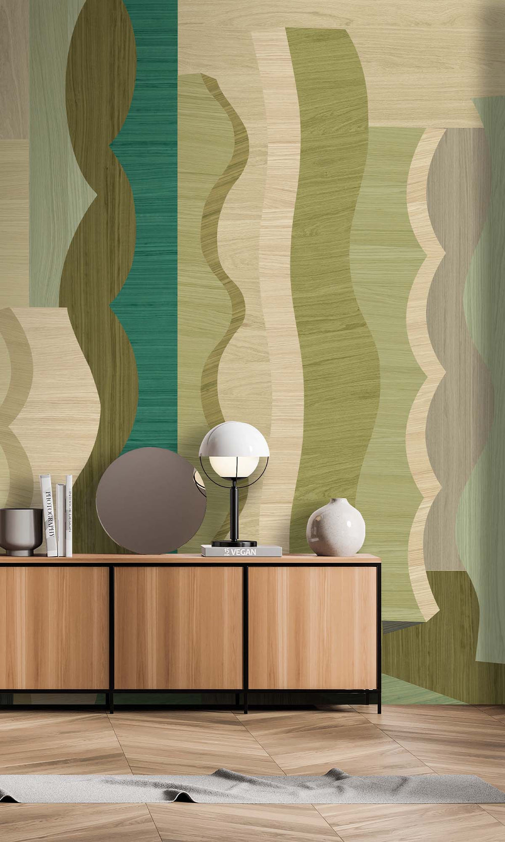 Nile Abstract Wood Grain Residential Mural RM9122