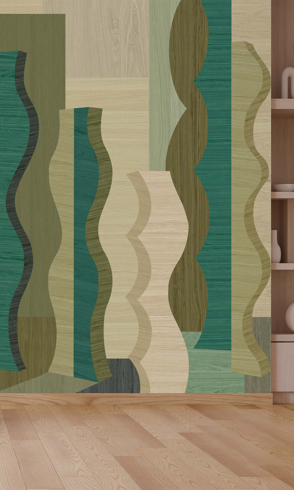 Nile Abstract Wood Grain Residential Mural RM9122