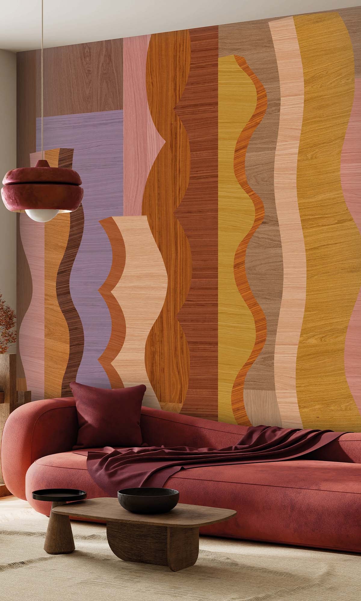 Geel Abstract Wood Grain Residential Mural RM9123