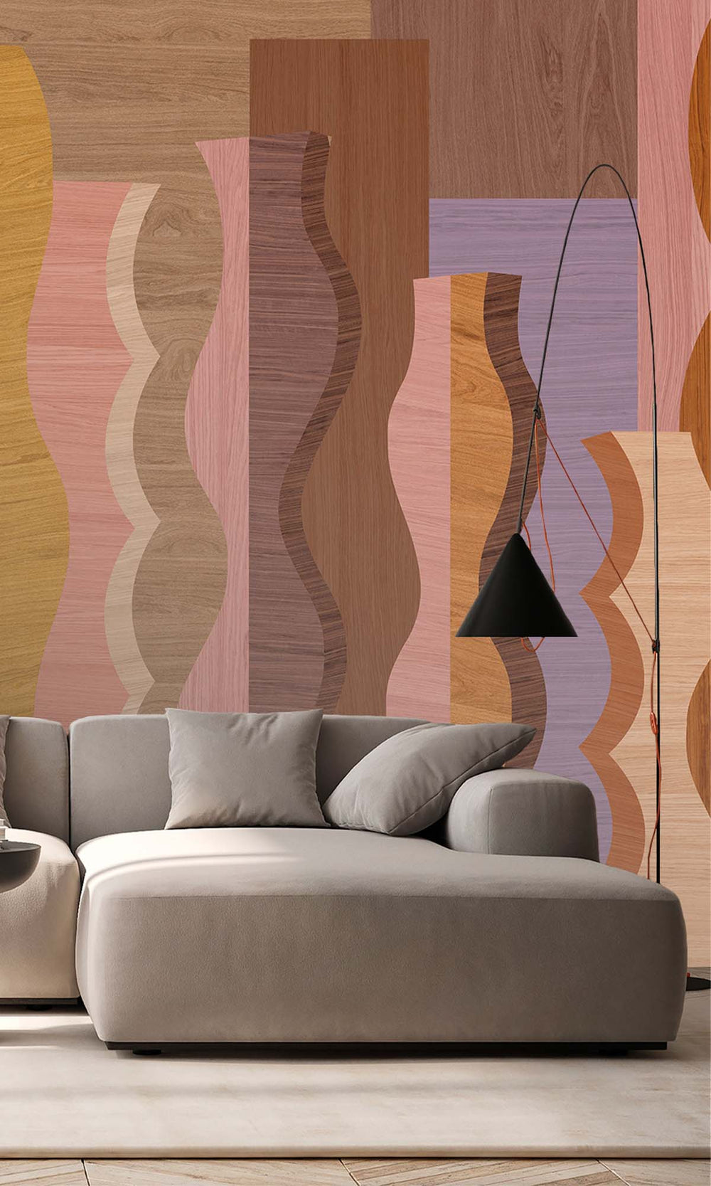 Geel Abstract Wood Grain Residential Mural RM9123