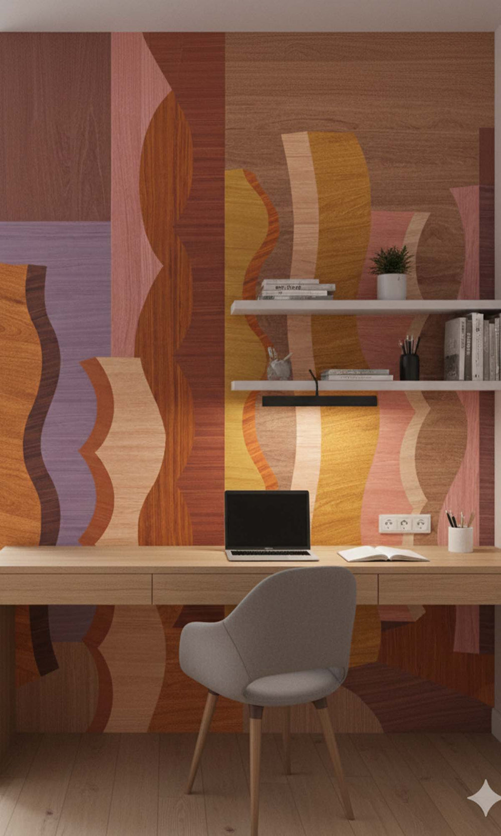 Geel Abstract Wood Grain Residential Mural RM9123