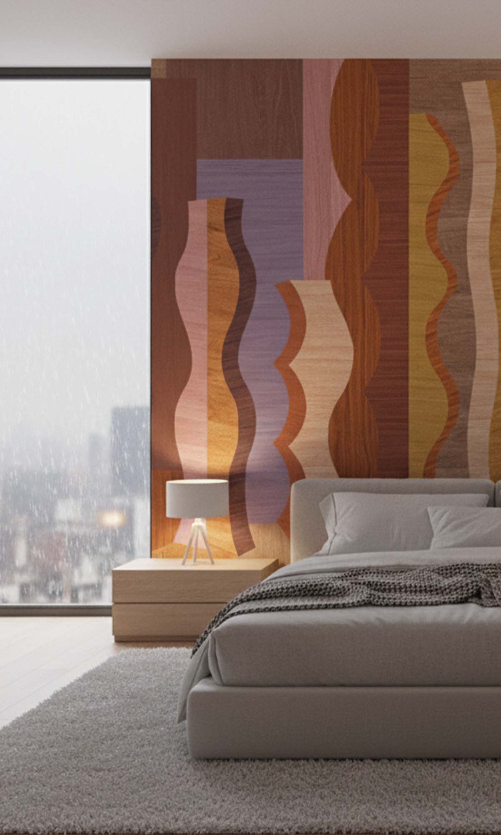 Geel Abstract Wood Grain Residential Mural RM9123