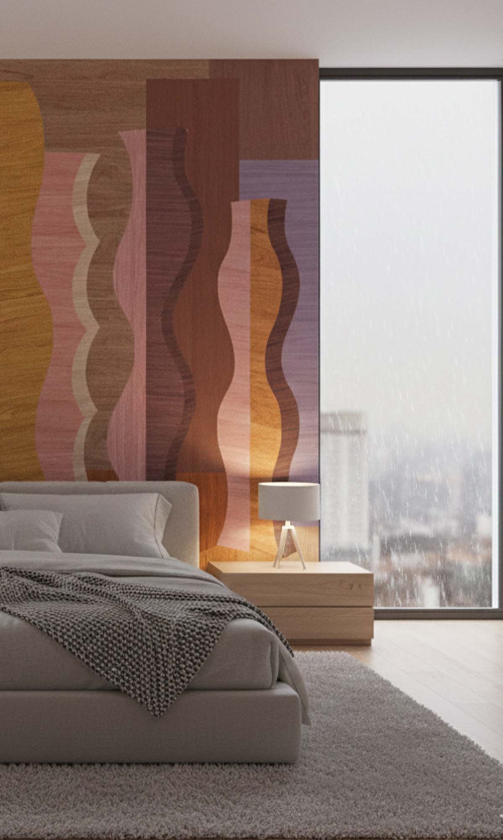 Geel Abstract Wood Grain Residential Mural RM9123