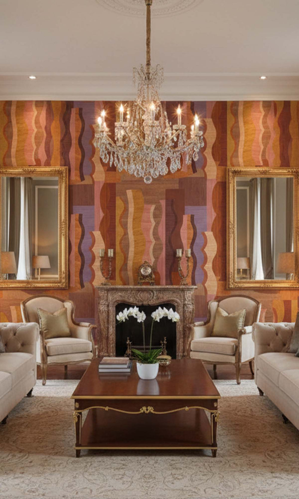 Geel Abstract Wood Grain Residential Mural RM9123