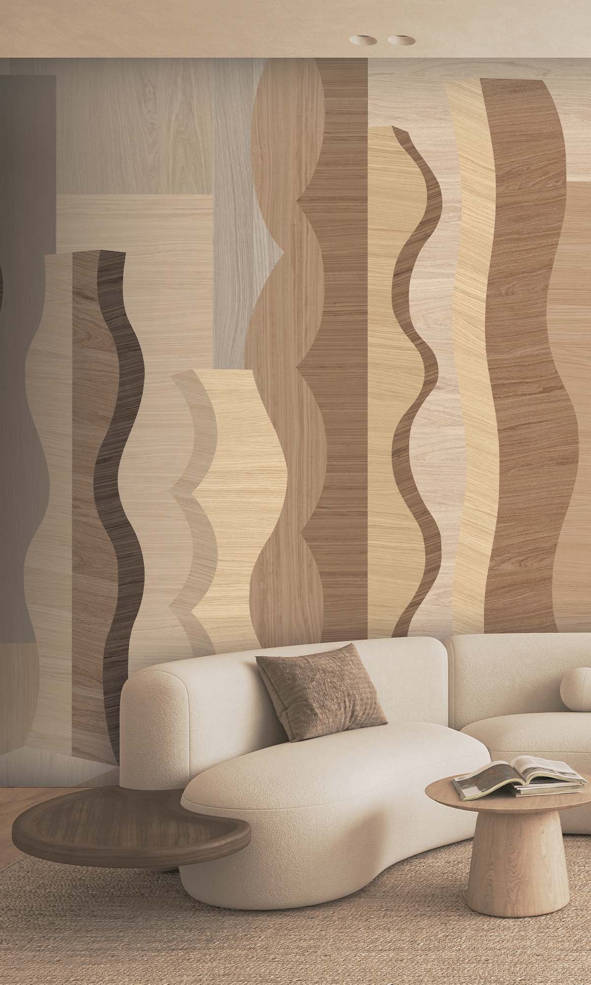 Linnen  Abstract Wood Grain Residential Mural RM9124