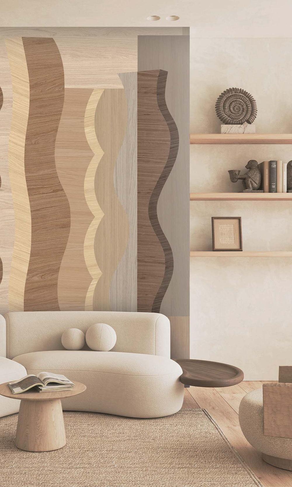 Linnen  Abstract Wood Grain Residential Mural RM9124