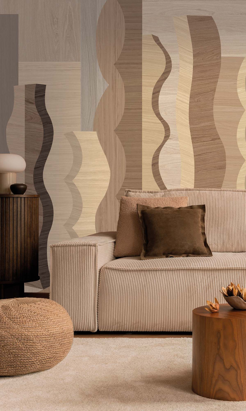 Linnen  Abstract Wood Grain Residential Mural RM9124