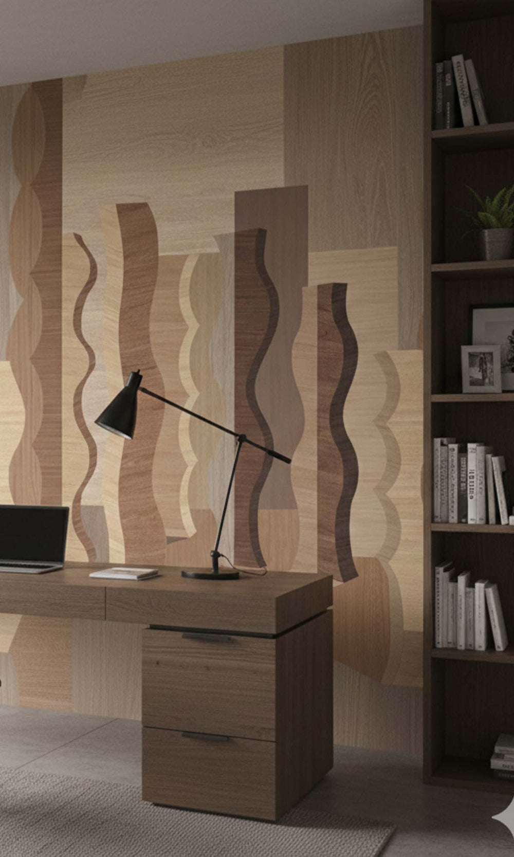 Linnen  Abstract Wood Grain Residential Mural RM9124