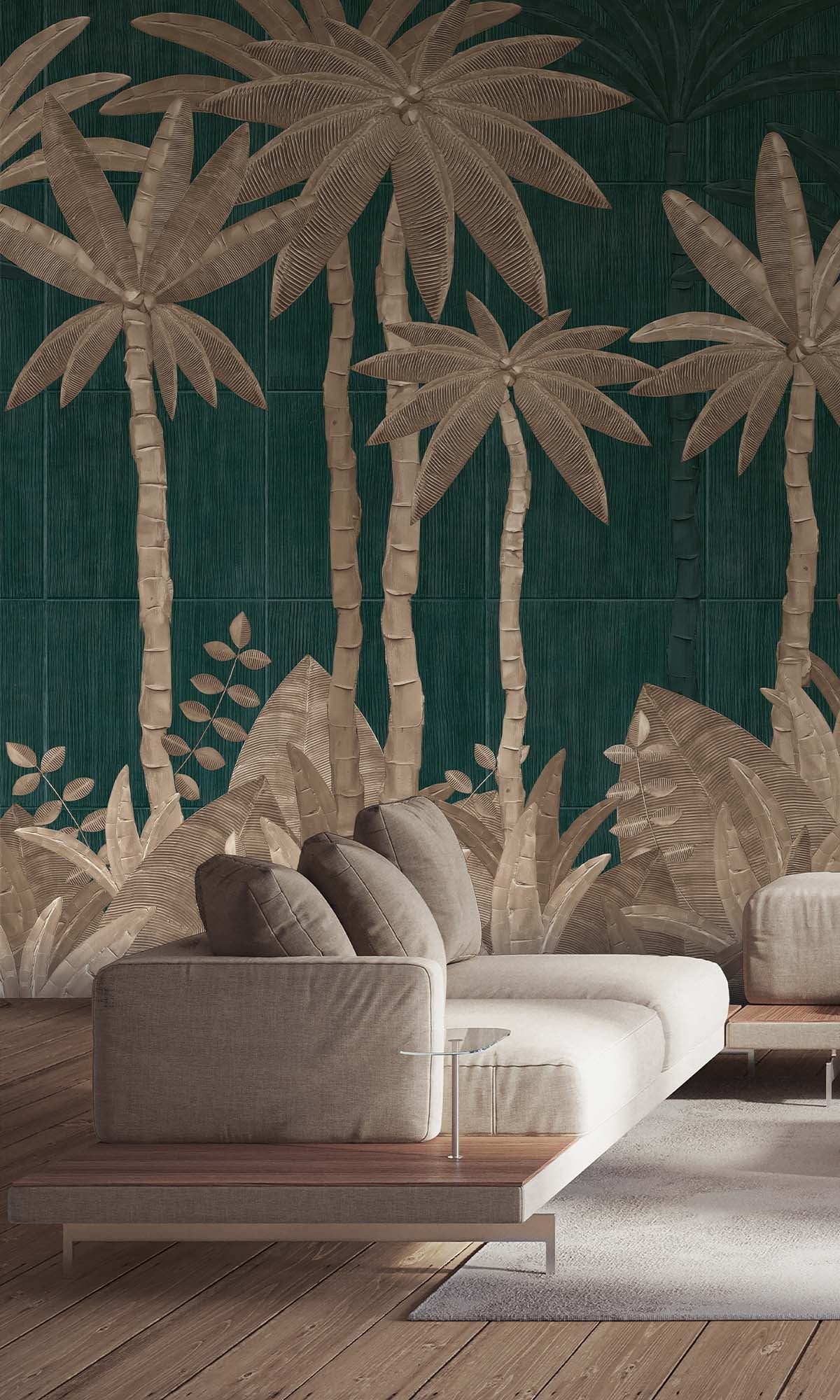Gable Green Tropical Palm Leaf Residential Mural RM9125