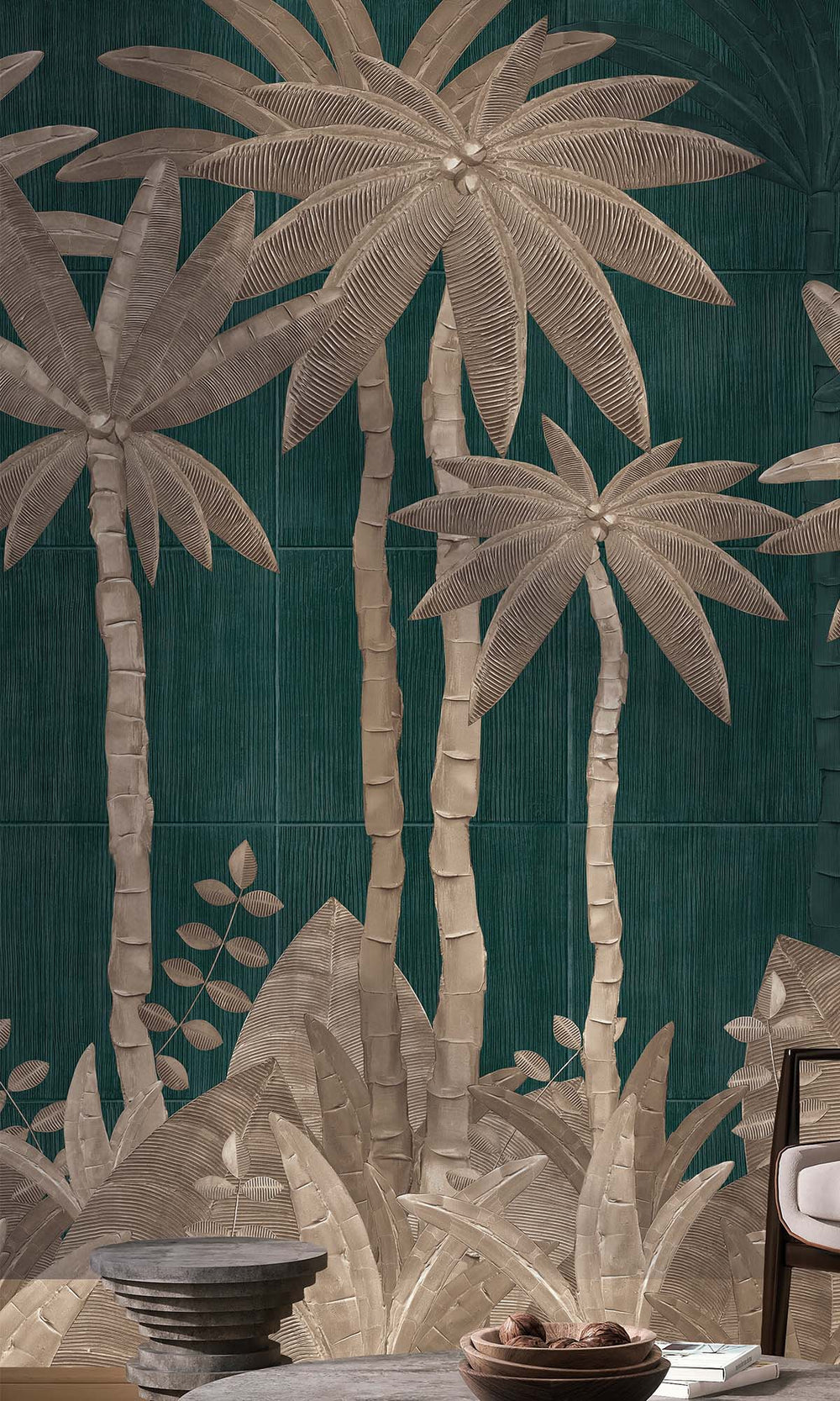 Gable Green Tropical Palm Leaf Residential Mural RM9125