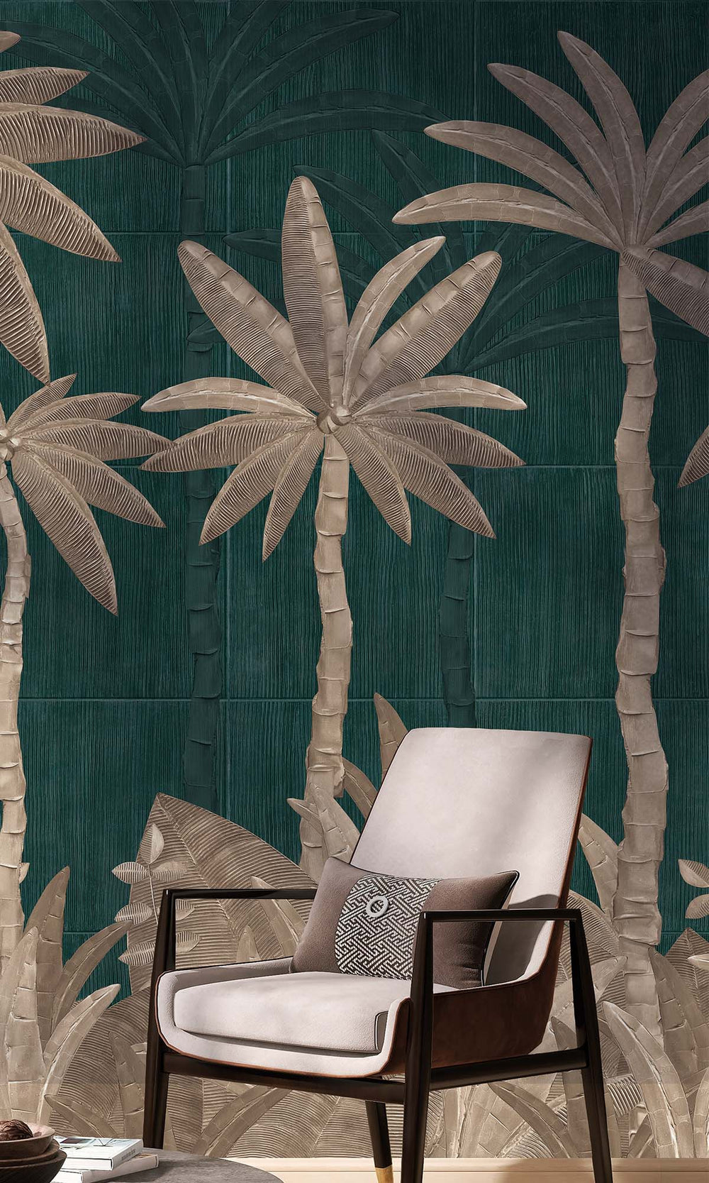 Gable Green Tropical Palm Leaf Residential Mural RM9125
