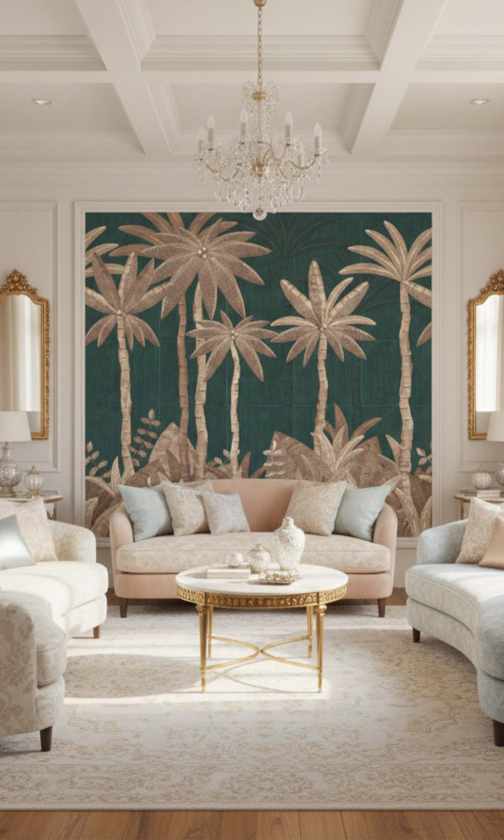 Gable Green Tropical Palm Leaf Residential Mural RM9125