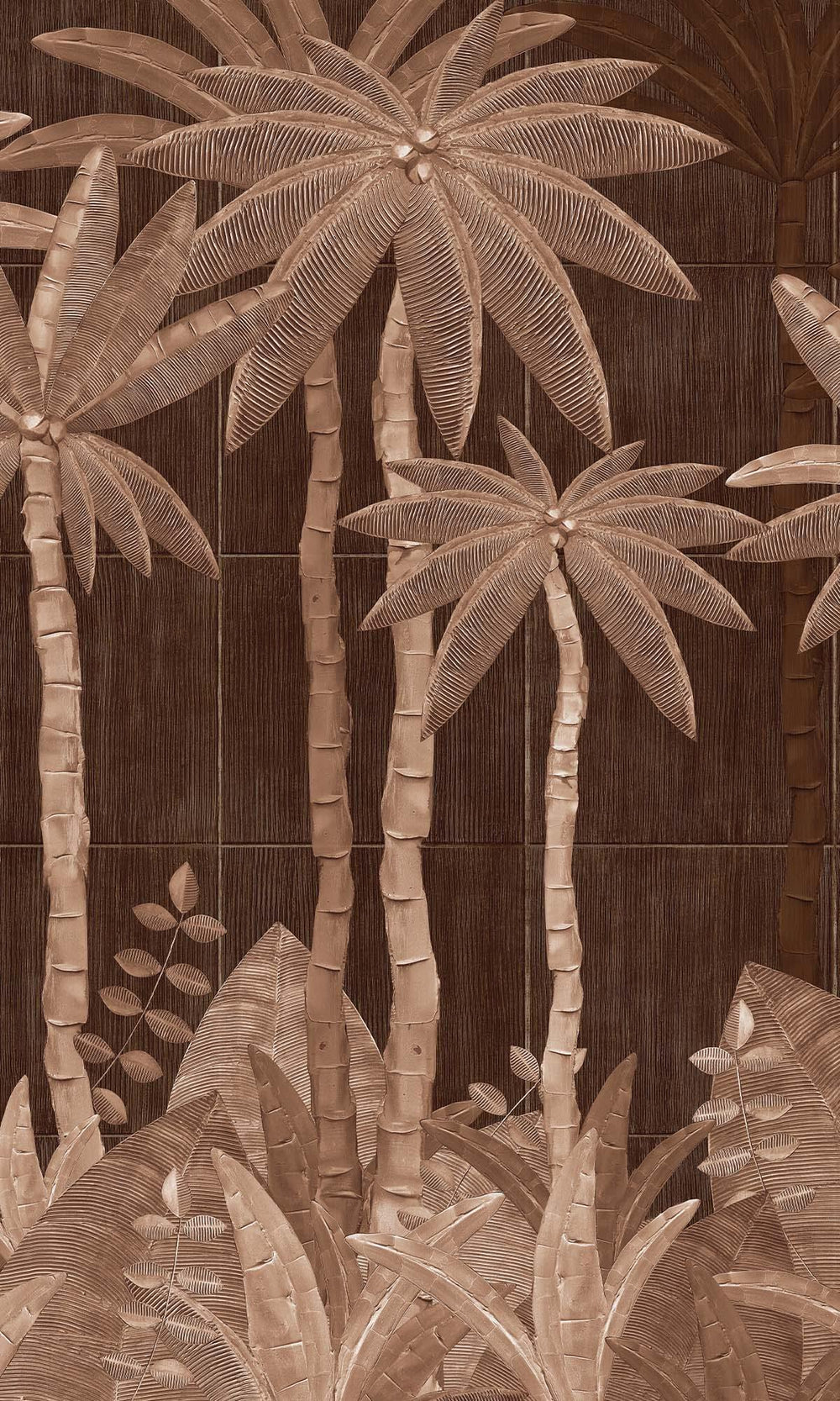Scorched Terra  Tropical Palm Leaf Residential Mural RM9126