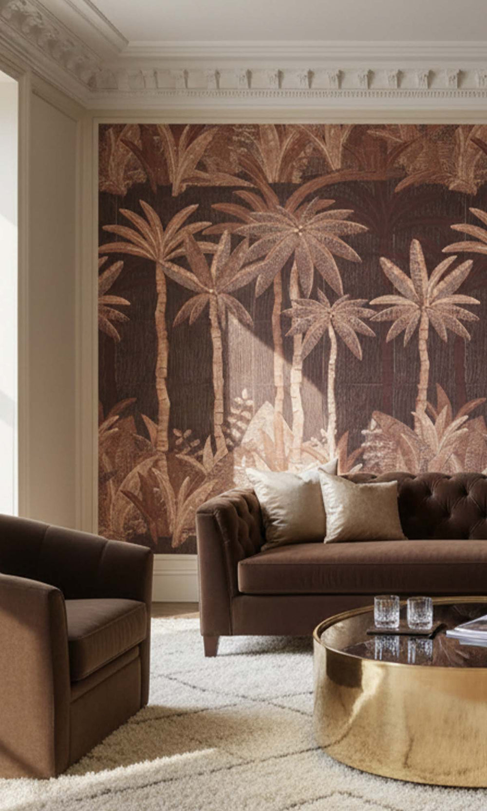 Scorched Terra  Tropical Palm Leaf Residential Mural RM9126