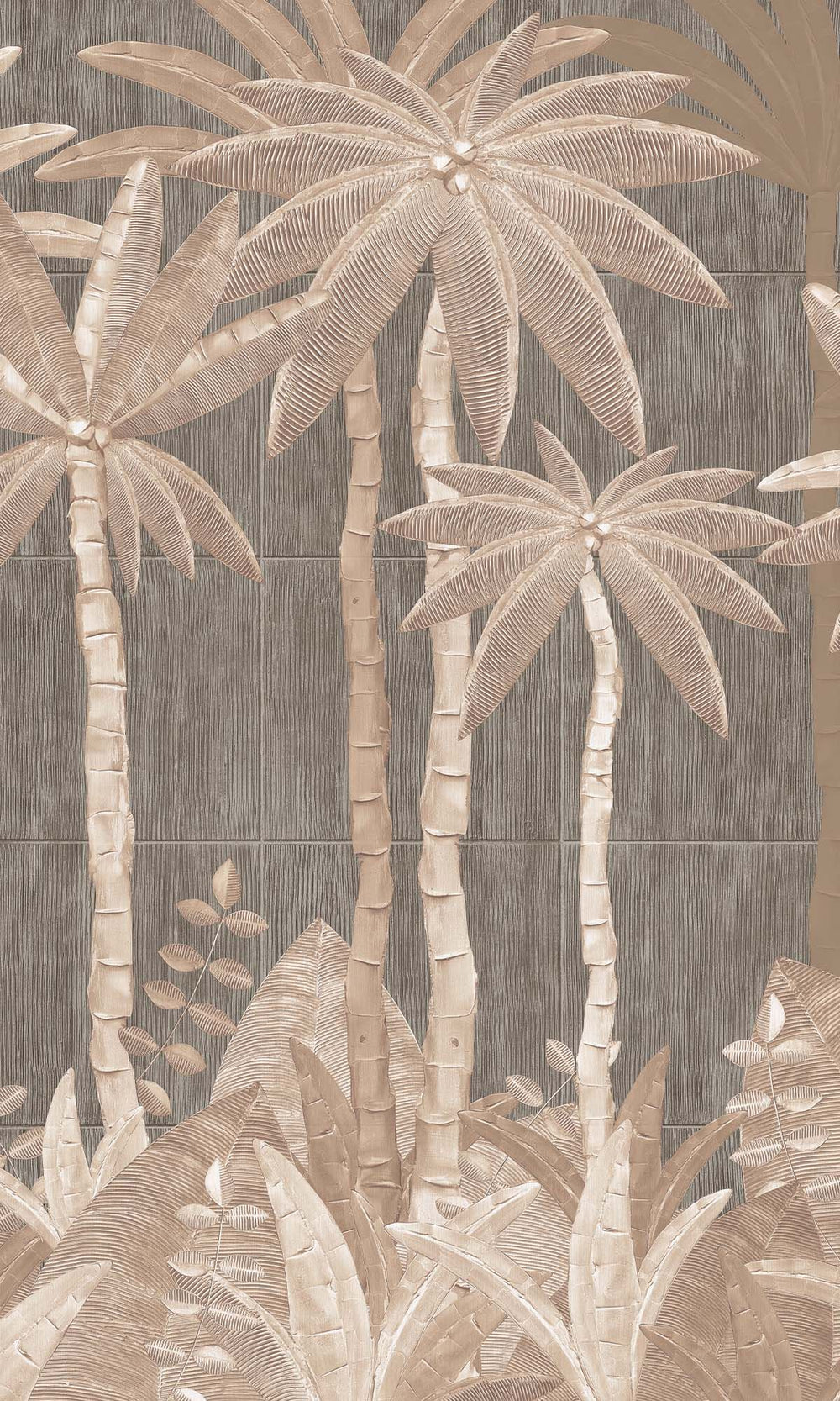 Eggshell Tropical Palm Leaf Residential Mural RM9127