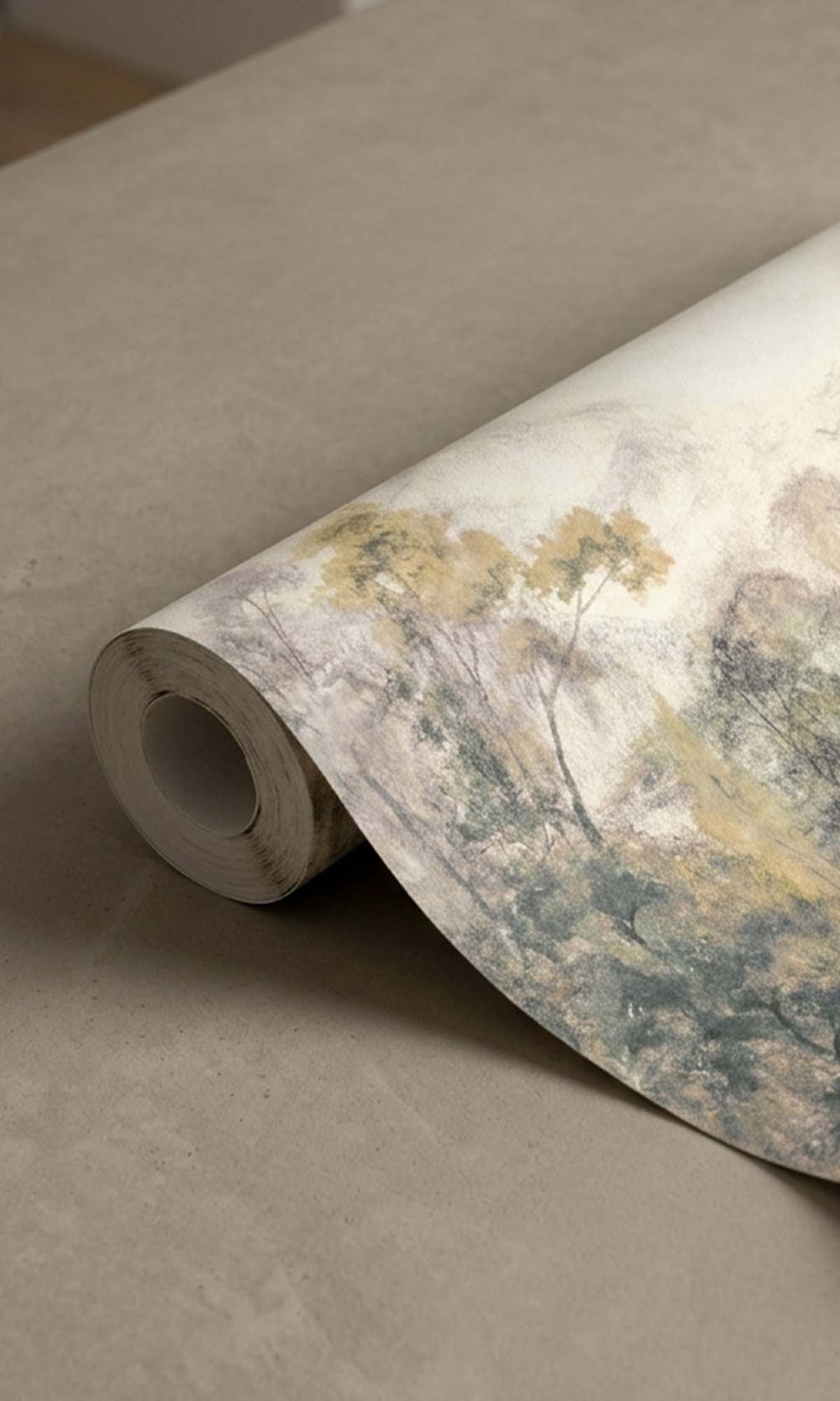 Aquarelle Beige Watercolor Tropical Landscape Residential Mural RM9128