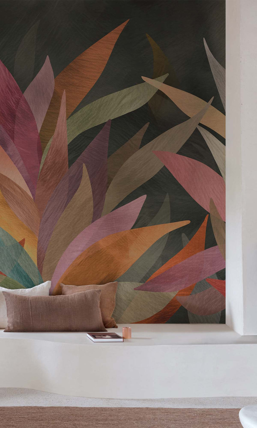 Multi Overlapping Organic Leaves Residential Mural RM9129
