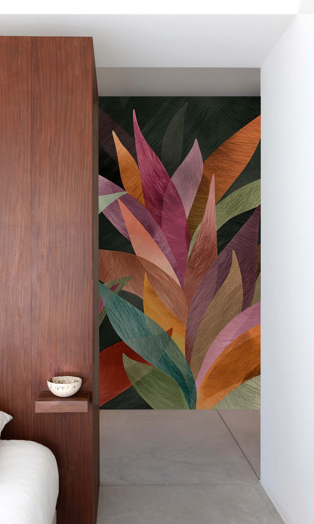 Multi Overlapping Organic Leaves Residential Mural RM9129