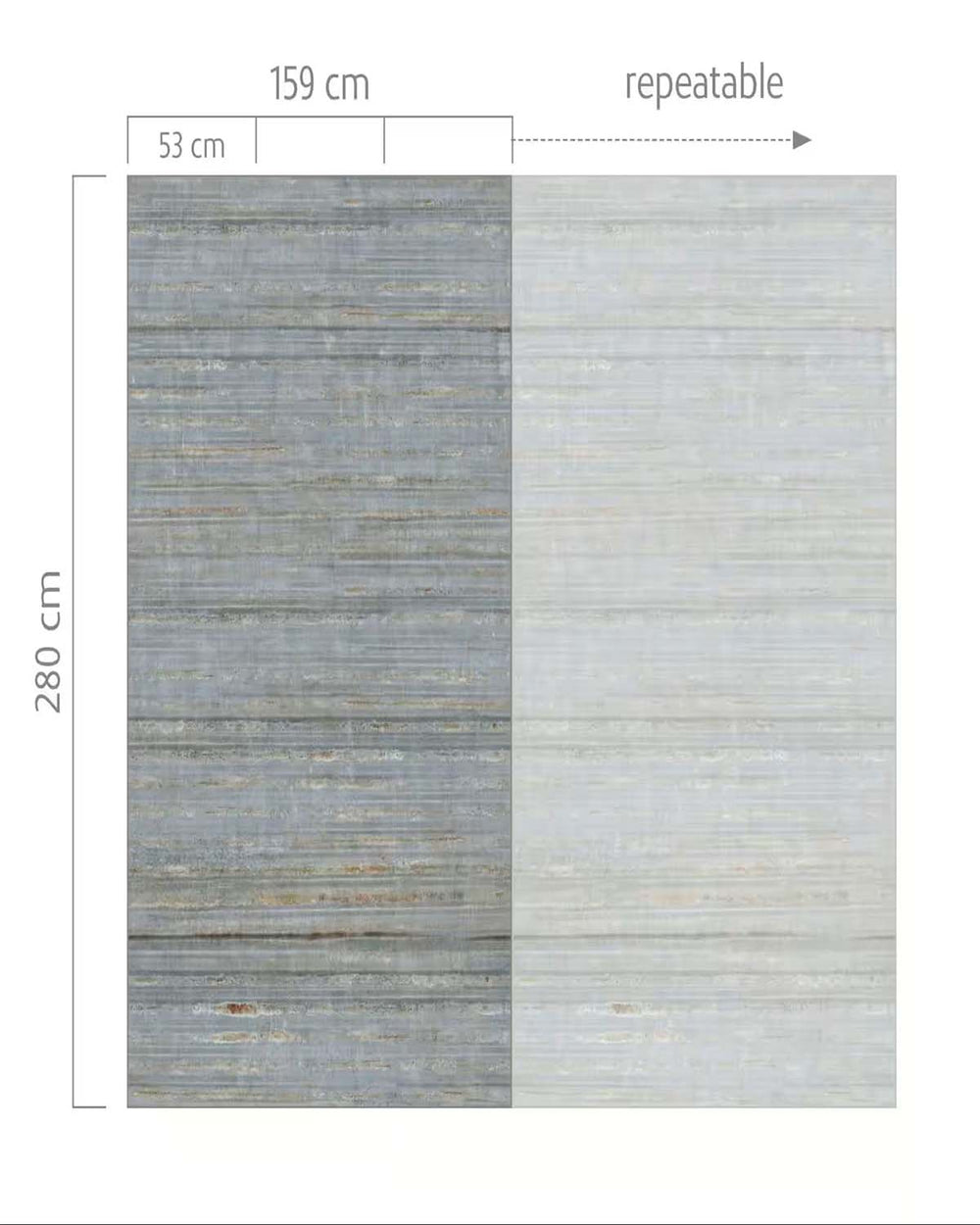 Mirage Grey Corrugated Metal Effect Residential Mural RM9131