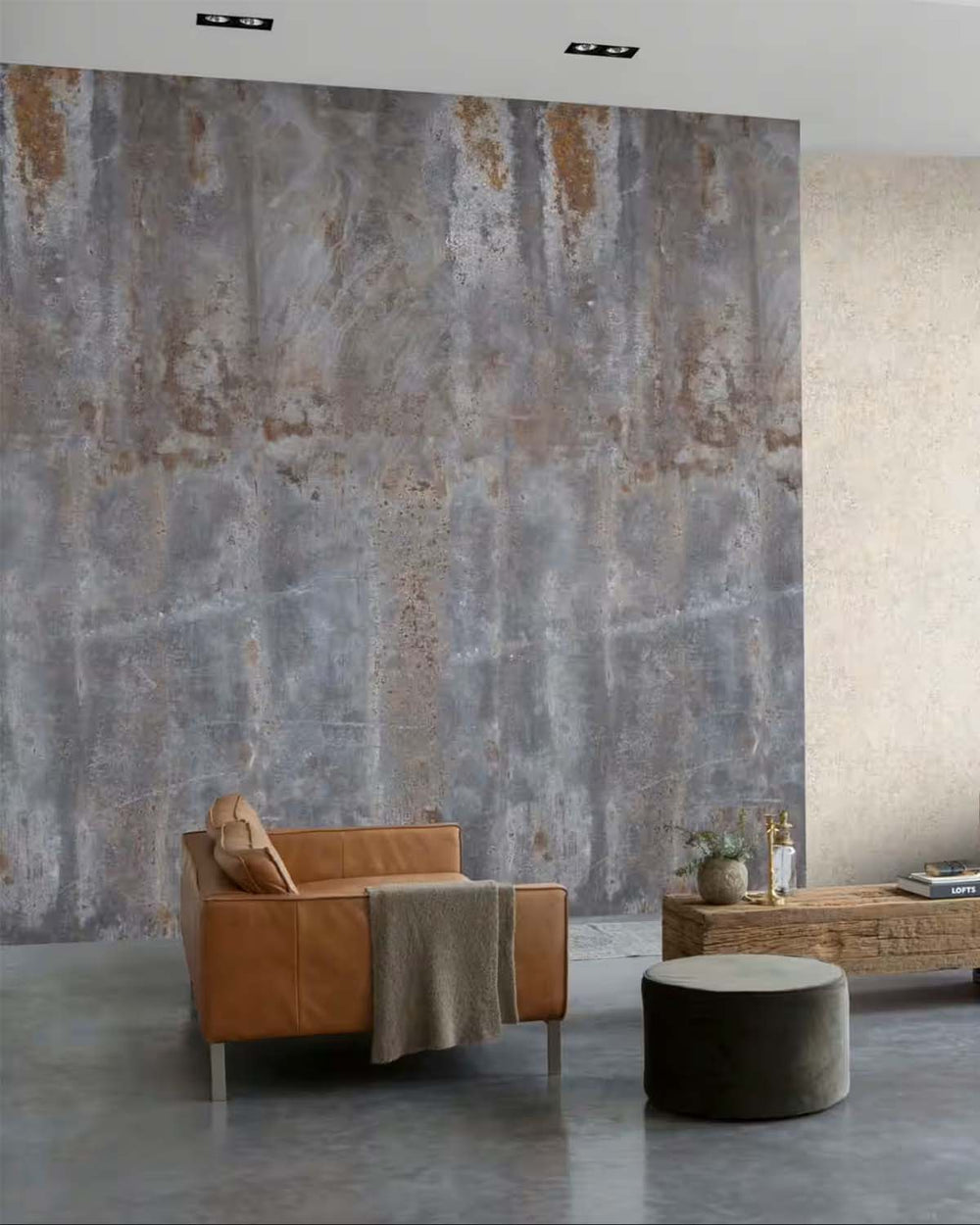 Blue Slate Faux Metal Look Residential Mural RM9132