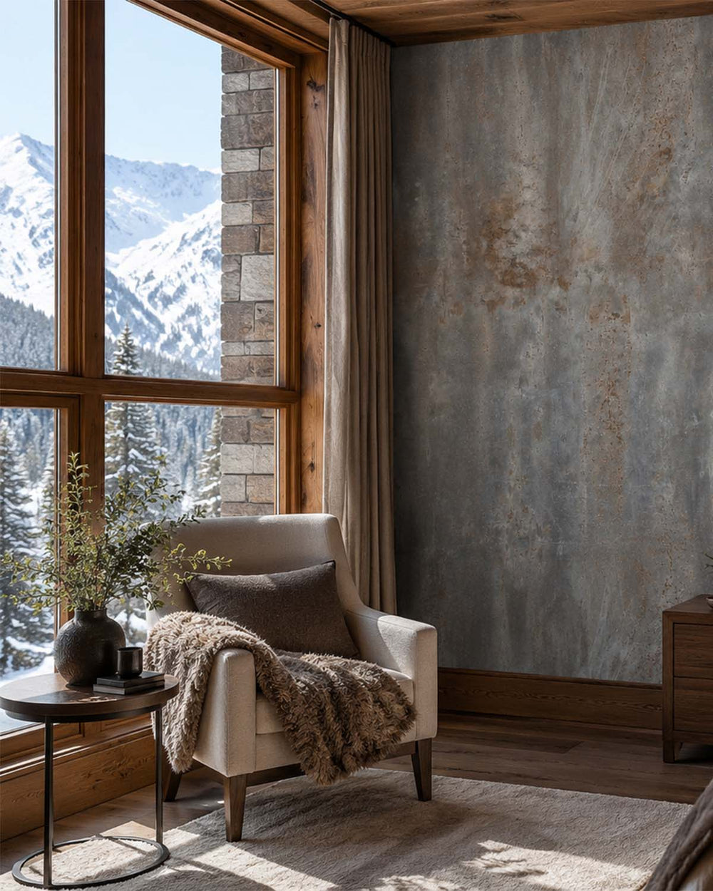 Blue Slate Faux Metal Look Residential Mural RM9132