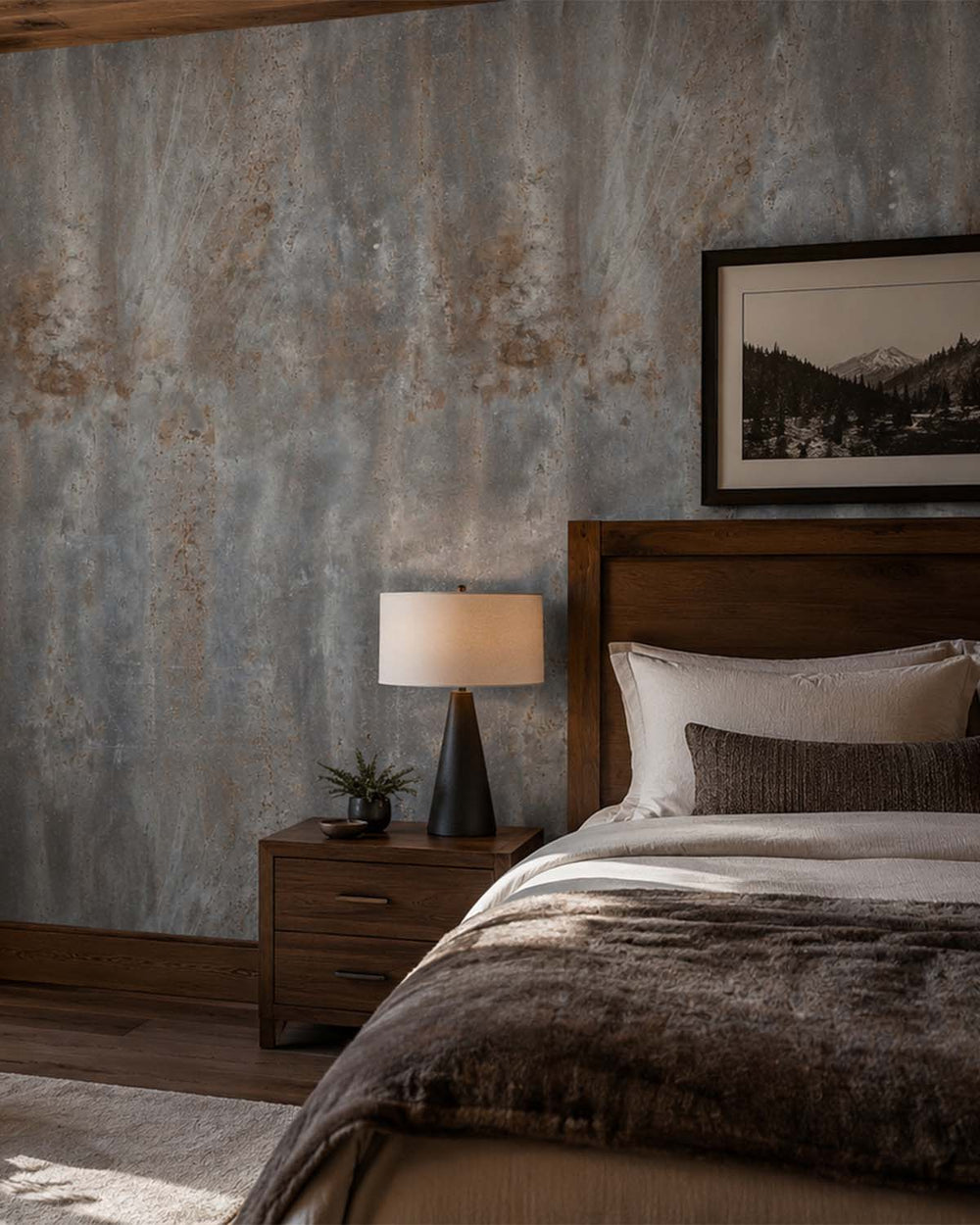Blue Slate Faux Metal Look Residential Mural RM9132