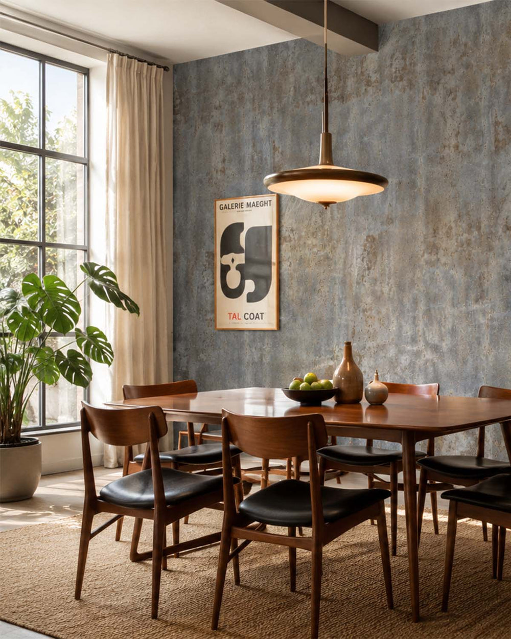 Blue Slate Faux Metal Look Residential Mural RM9132