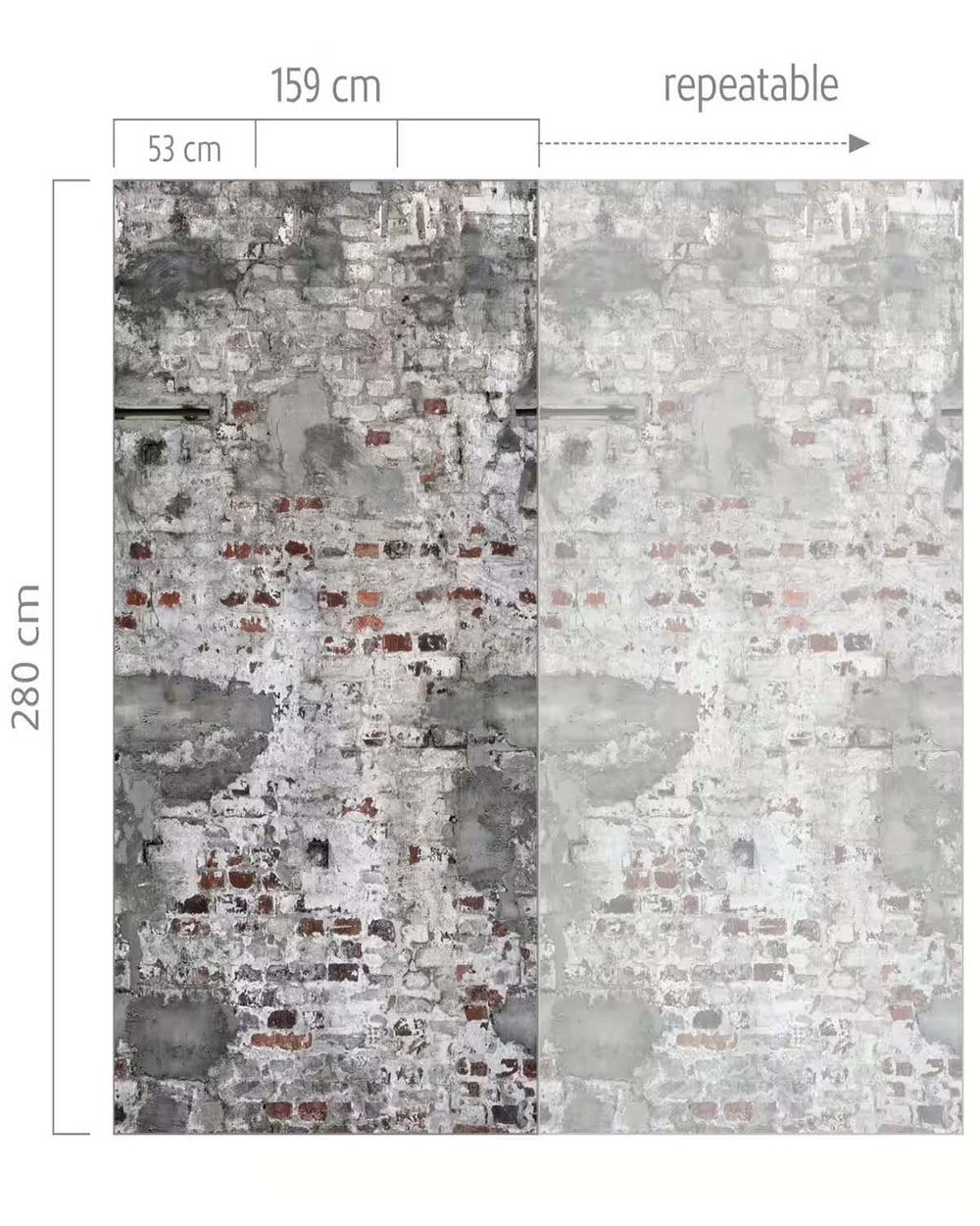 Spanish Grey Old Brick Print Residential Mural RM9133