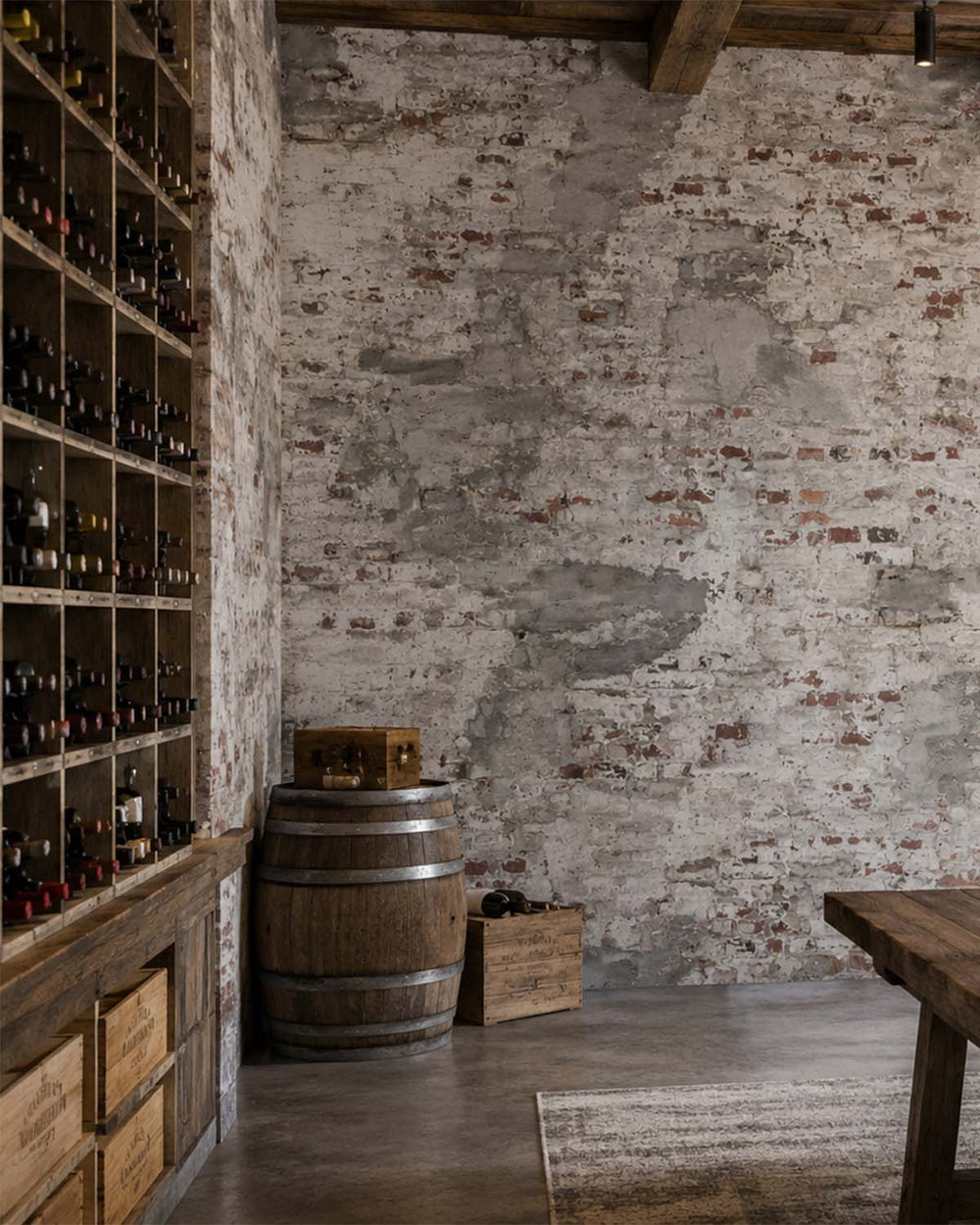 Spanish Grey Old Brick Print Residential Mural RM9133