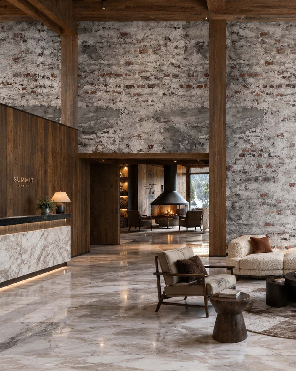 Spanish Grey Old Brick Print Residential Mural RM9133